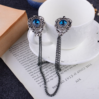 Men's Waterdrop Gem Brooch for Suits and Shirts