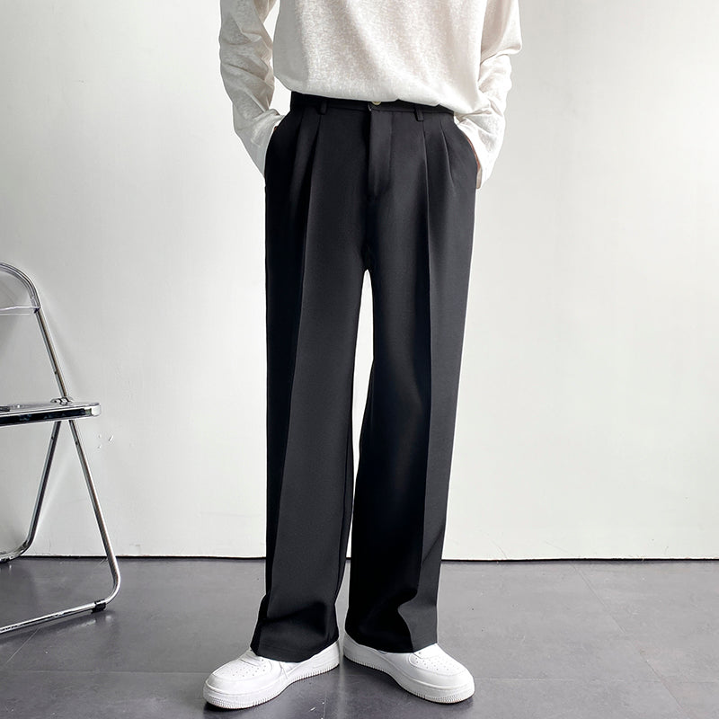 Men's Wide-Leg Loose Straight-Leg Trousers for Spring/Summer