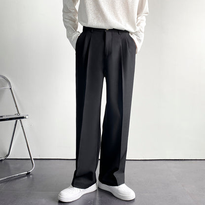 Men's Wide-Leg Loose Straight-Leg Trousers for Spring/Summer