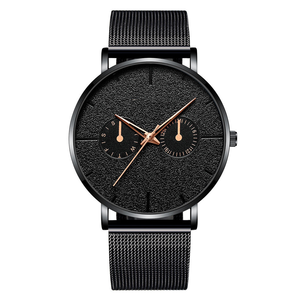 Men's Stylish Quartz Watch with Mesh Band