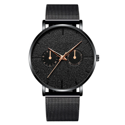 Men's Stylish Quartz Watch with Mesh Band