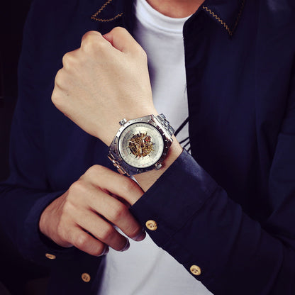 Precision Steel Automatic Military Watch with Large Dial