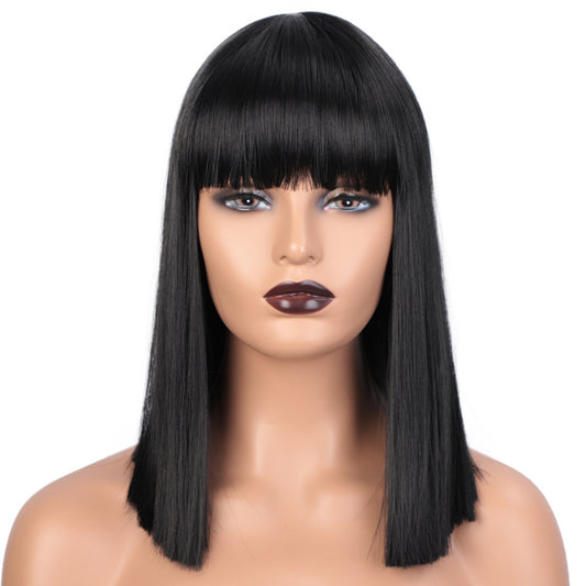 Medium-Length Women's Fashion Chemical Fiber Wig