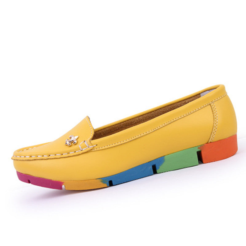 Women's Comfort Flat Loafers - Genuine Leather Shoes