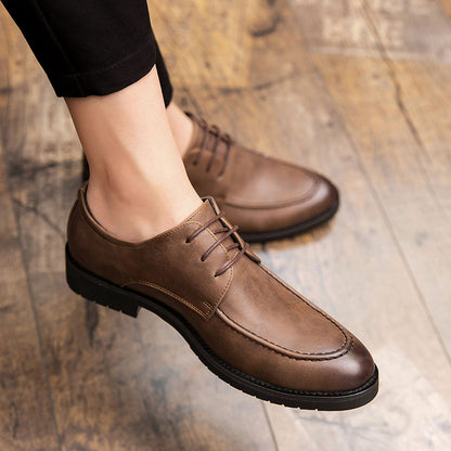 Autumn Black Leather Shoes for Youth