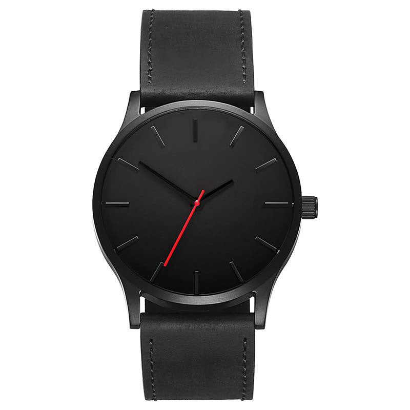 Men's Large Dial Military Sports Watch with Suede Strap