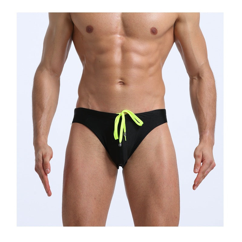 Men's Swim Trunks with Lace-up Design for Beach Sports