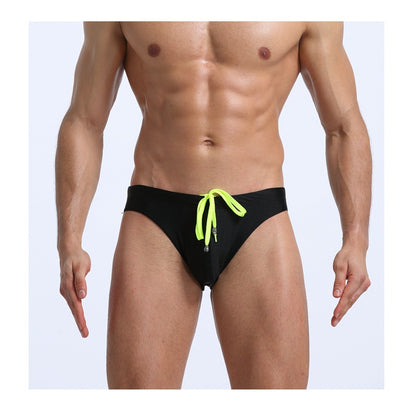 Men's Swim Trunks with Lace-up Design for Beach Sports