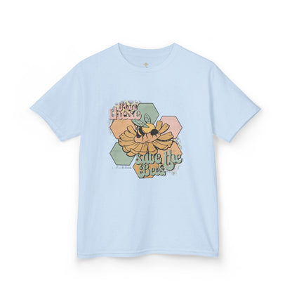 Kids Heavy Cotton Gildan 'Save the Bees' Graphic Hive Tee