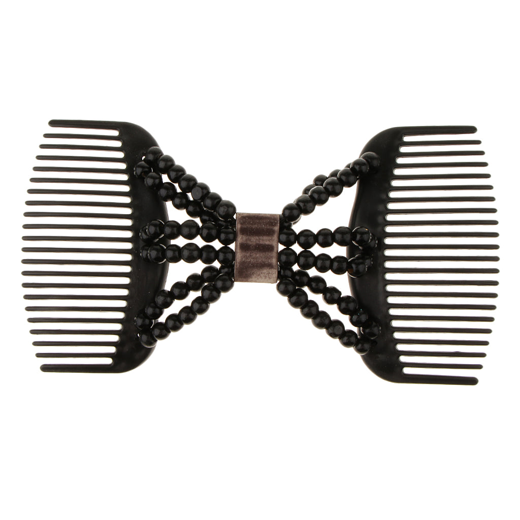 Wooden Bead Double-Sided Hair Comb Styling Tool