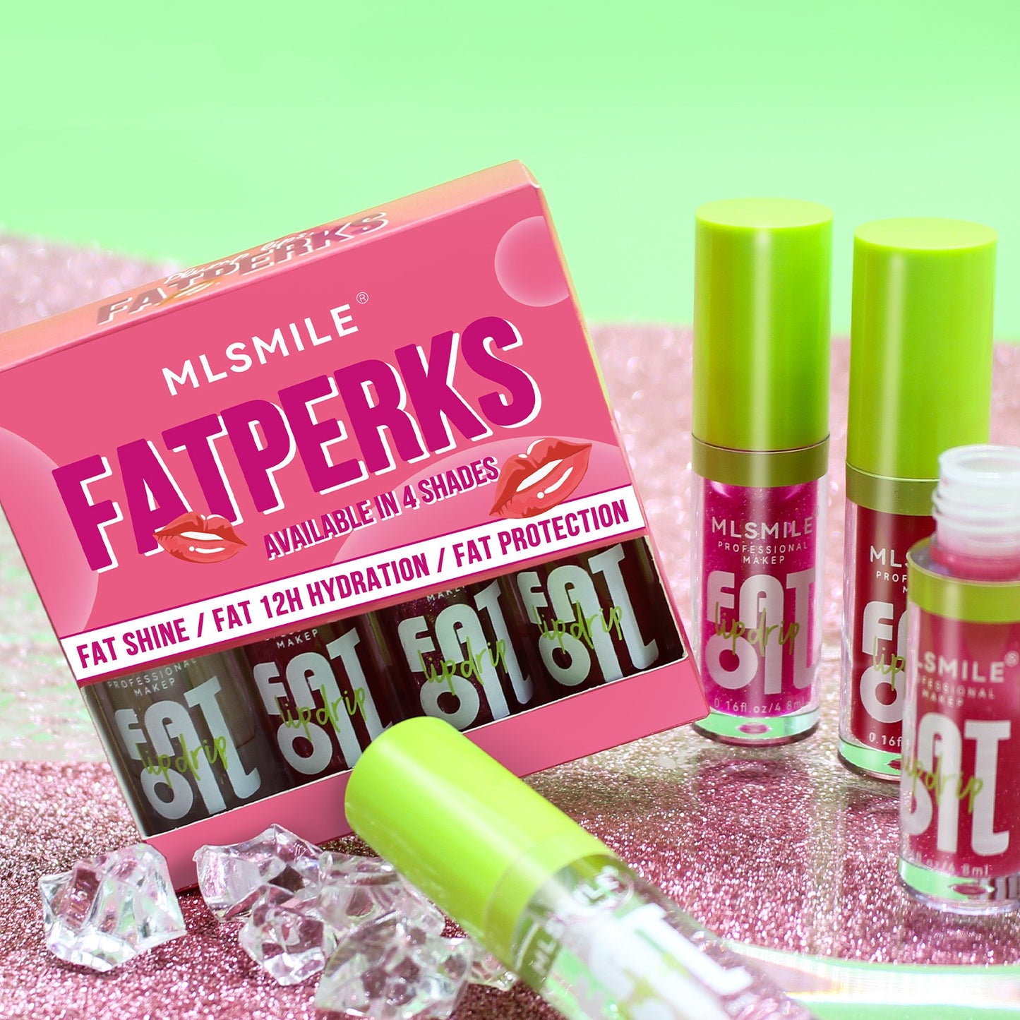 8-Color Lip Gloss Set with Shiny Finish