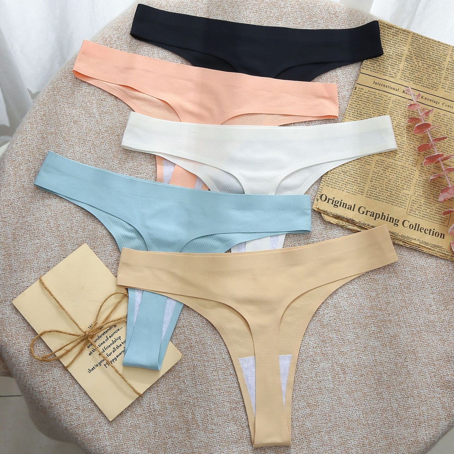Ice Silk Women's T-Back Underwear - Comfortable & Breathable