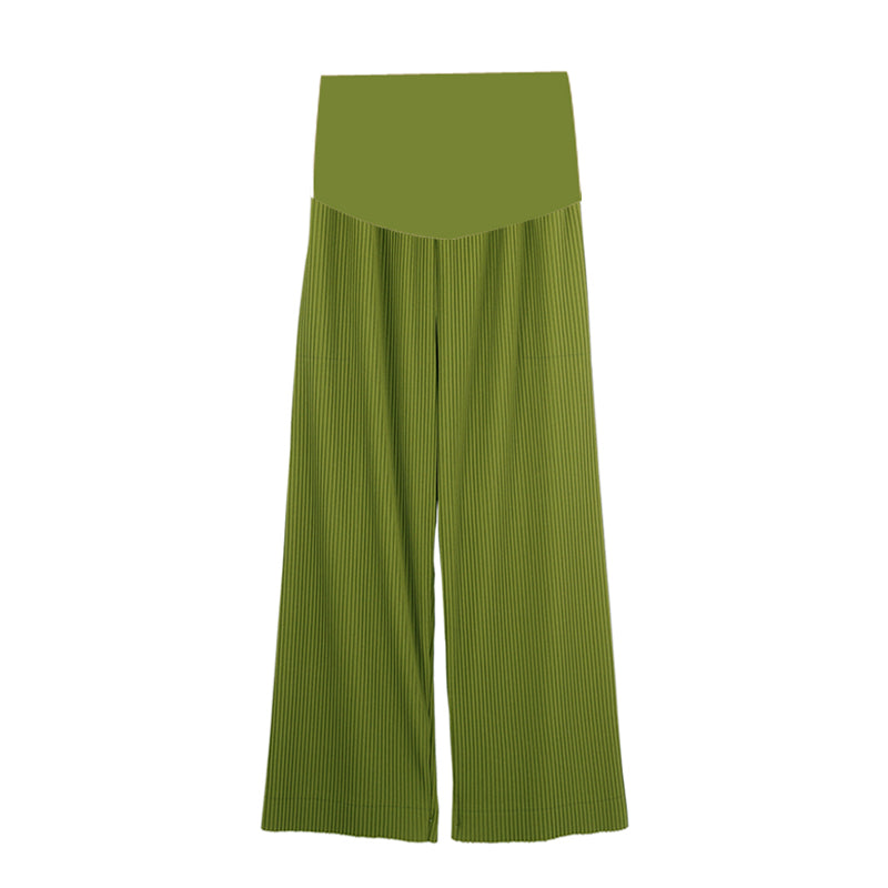 Maternity Wide Leg Pleated Pants for Spring Summer