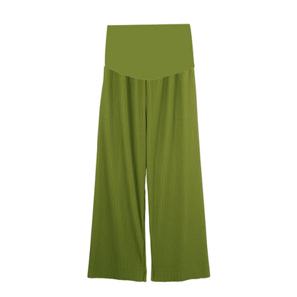 Maternity Wide Leg Pleated Pants for Spring Summer