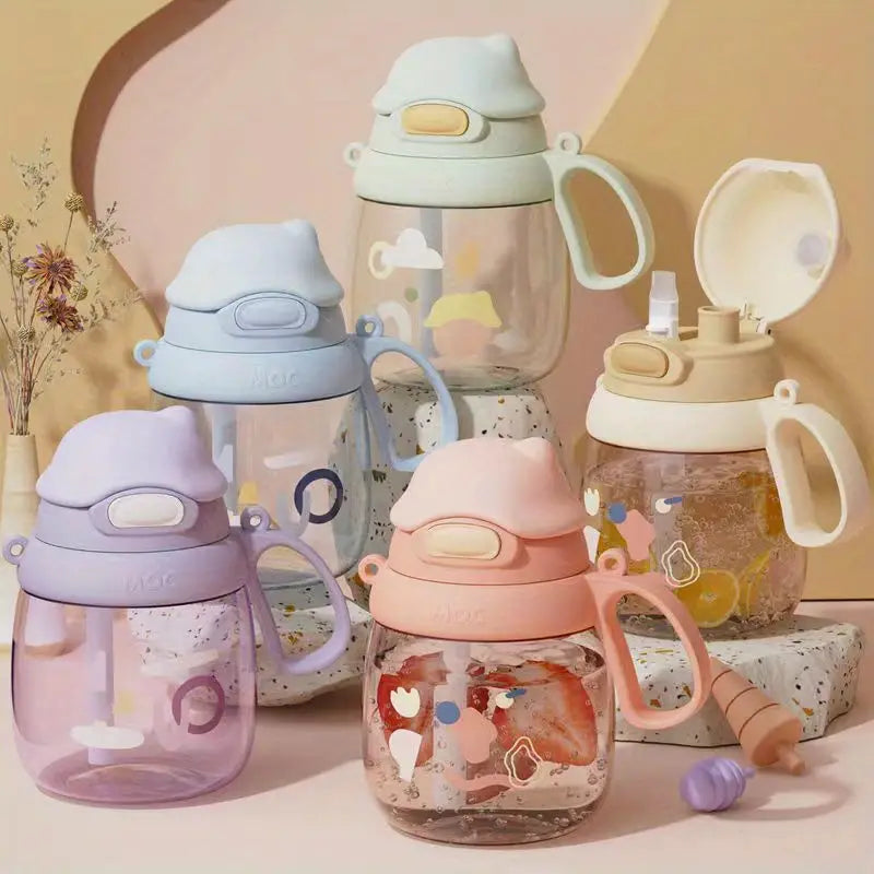 Cute Kawaii Penguin Water Bottle with Lid and Straw (1pc)