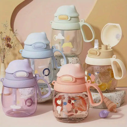 Cute Kawaii Penguin Water Bottle with Lid and Straw (1pc)