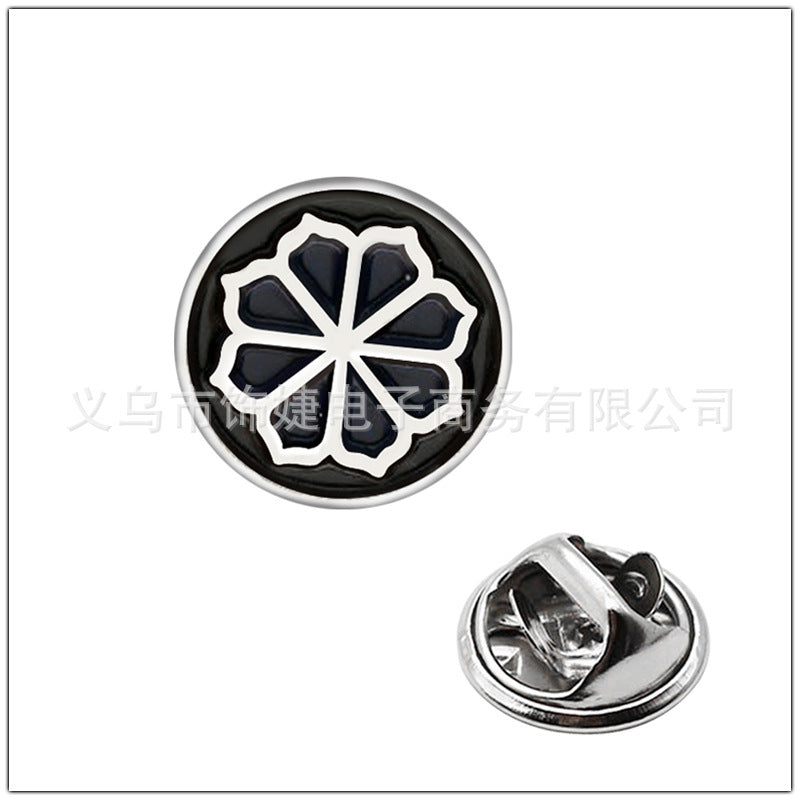 Mini Round Lotus Petal Brooch for Shirts and Suits