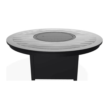 54" Round Marine Grade Polymer Chat Height Outdoor Fire Table