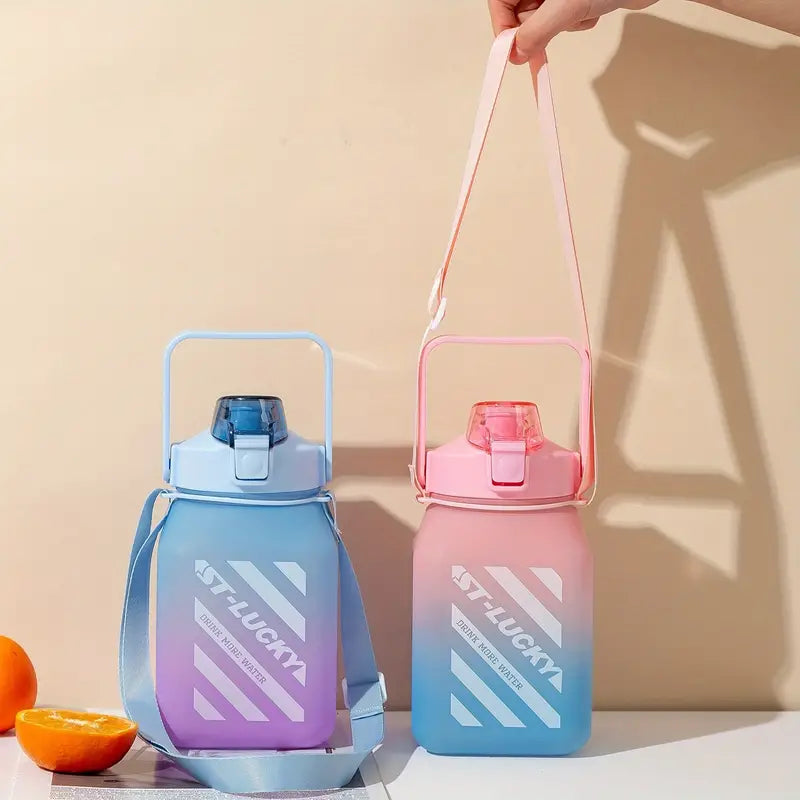 Sports Water Bottle with Straw and Auto Spout Lid 1500ml