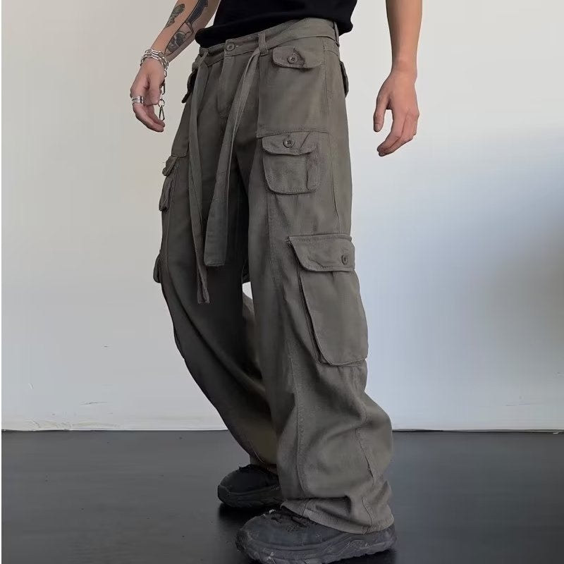 Vintage Hip Hop Straight Leg Casual Pants for Men