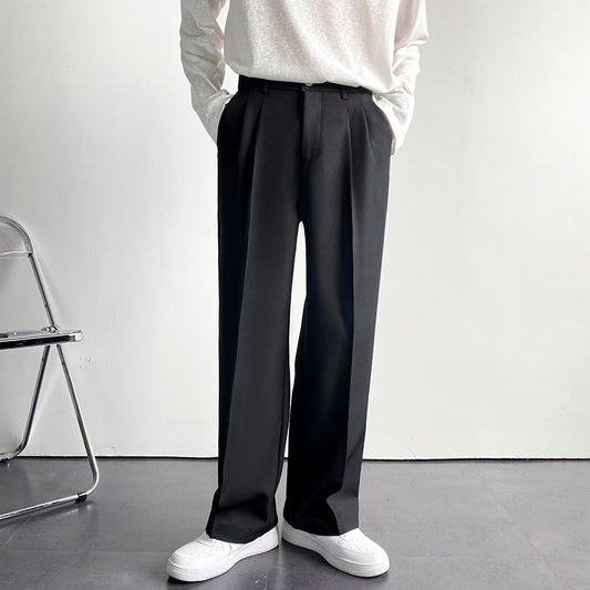 Men's Wide-Leg Loose Straight-Leg Trousers for Spring/Summer