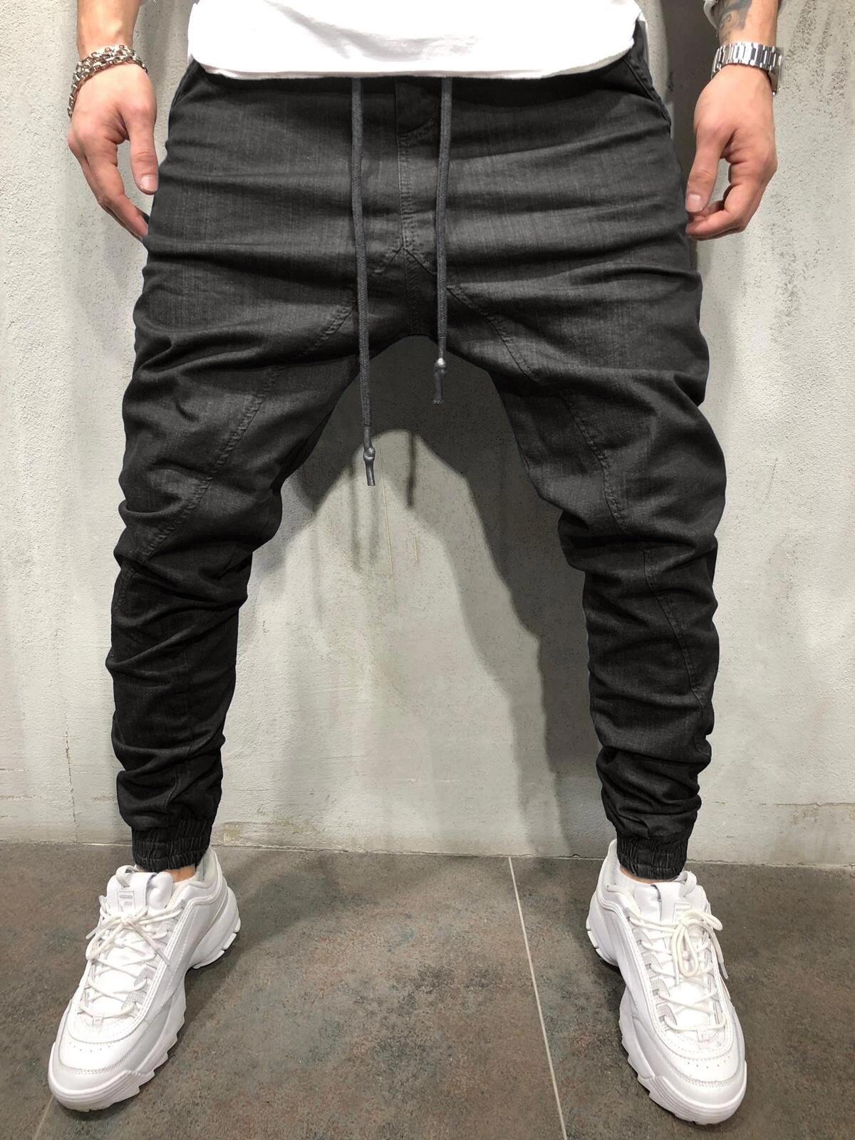 Casual Sports Pants for Men with Drawstring