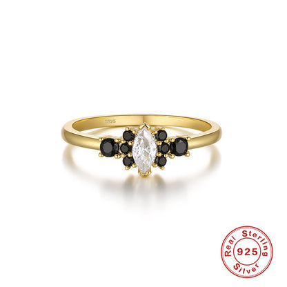 S925 Sterling Silver Round Diamond Engagement Ring