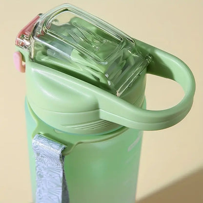 Motivational Water Bottle with Lid and Straw, 1000ml