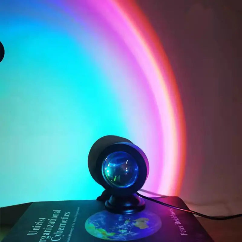 USB Sunset Rainbow Projector LED Night Light Decor