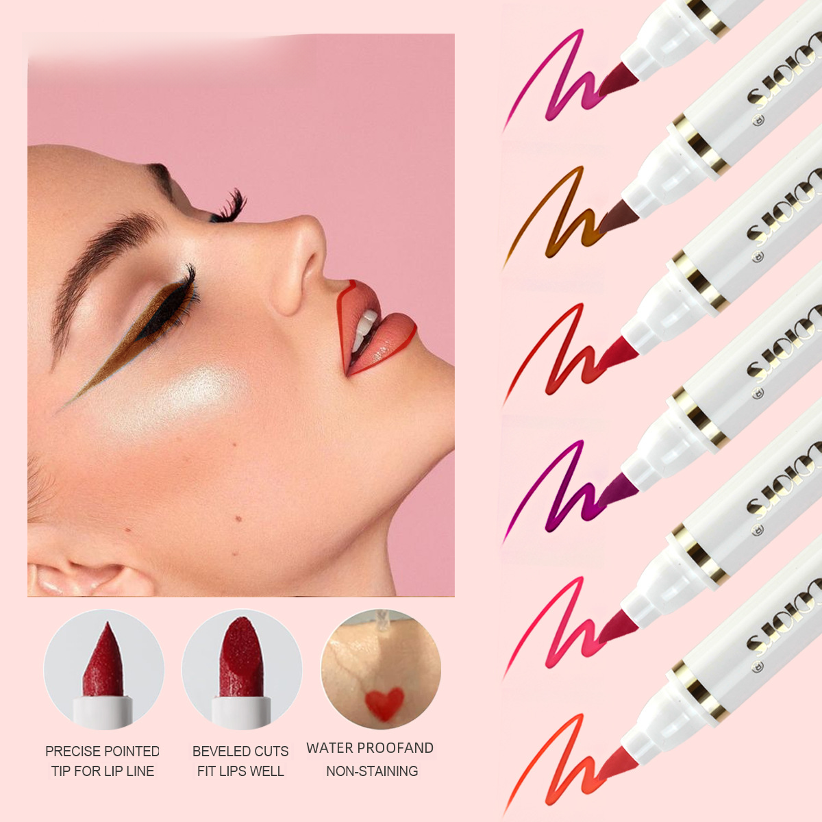 Fit Colors 6-Color Matte Lip Liner and Lip Tint Set
