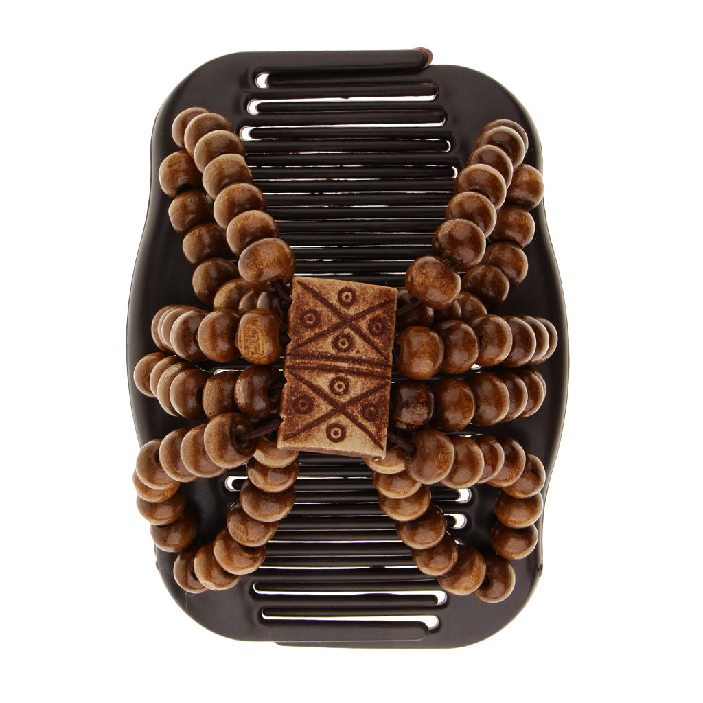 Wooden Bead Double-Sided Hair Comb Styling Tool