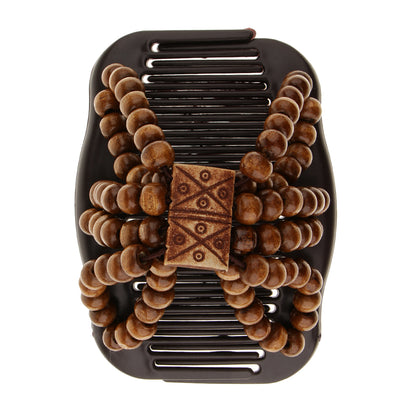 Wooden Bead Double-Sided Hair Comb Styling Tool