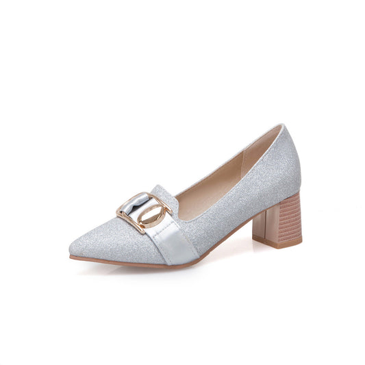 Metallic Sequined High Heels Shoes