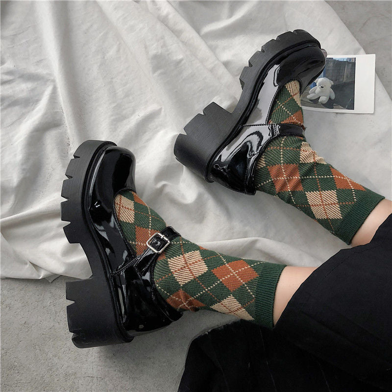 Mary Jane Chunky Heel Vintage Style Shoes