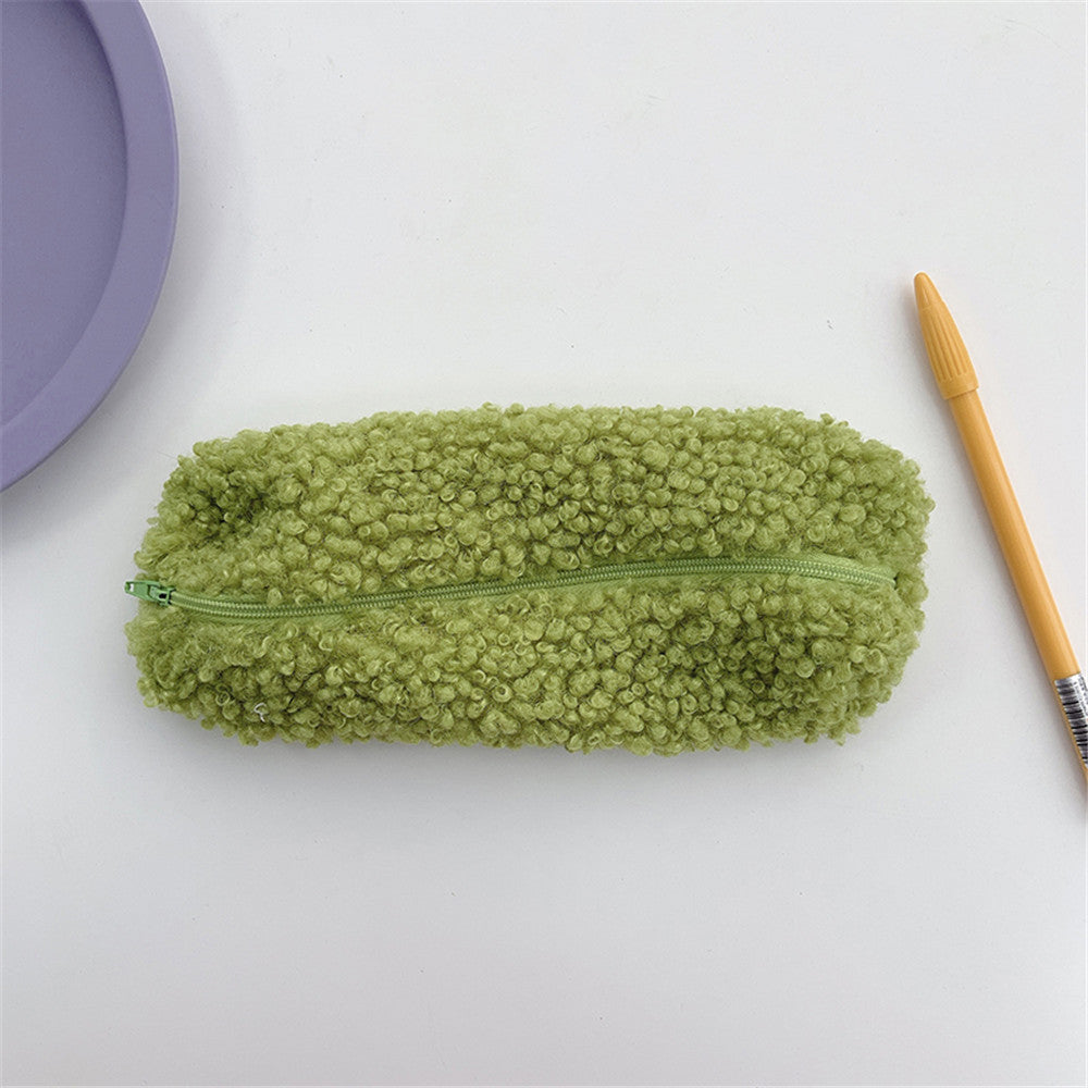 Wool Velvet Pencil Bag - Cute Lamb Design for Students
