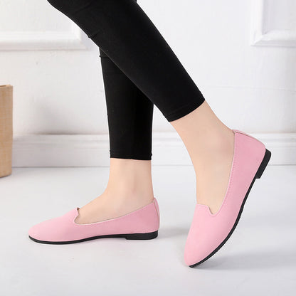 Women's Flat Shoes - Comfortable Candy Color Work Footwear