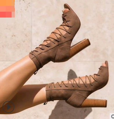 Women's Chunky Heeled Peep-Toe Ankle Boots (2020)