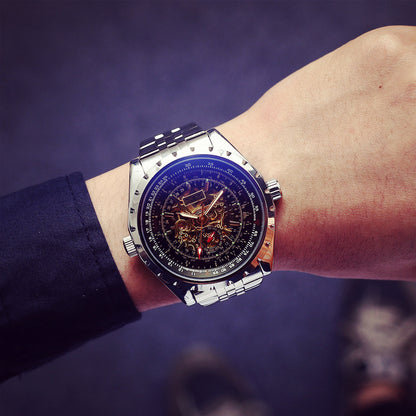 Precision Steel Automatic Military Watch with Large Dial