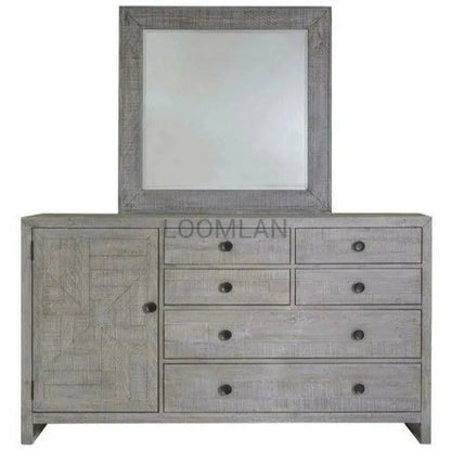 68" Reclaimed Pine Wood Serenity Dresser & Mirror