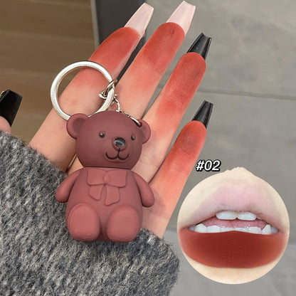 Matte White Bear Lip Mud Keychain - 6 Colors