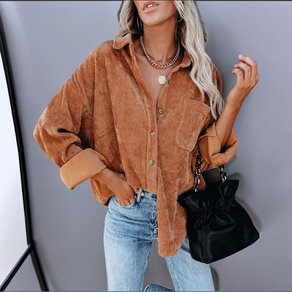 Autumn Winter Women's Solid Color Lapel Casual Jacket