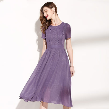 Purple Lace Patchwork Dress for Women
