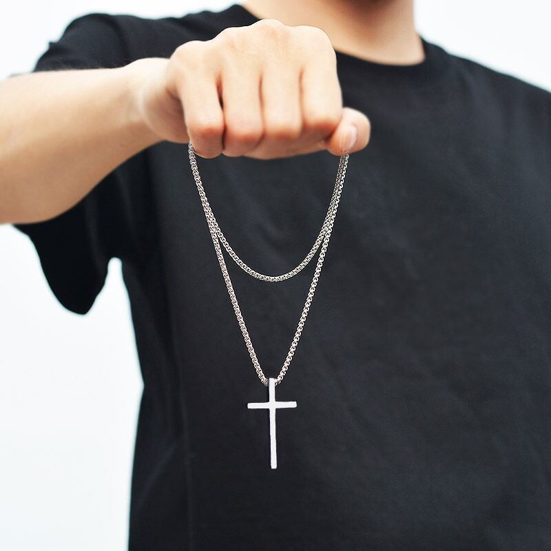 Men's Titanium Steel Accessories - Stainless Steel Cross Necklace