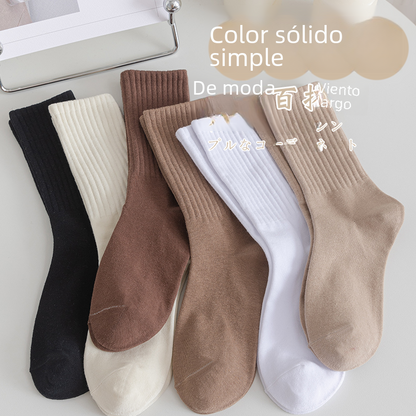 Women's Autumn Winter Striped Mid-Calf Socks