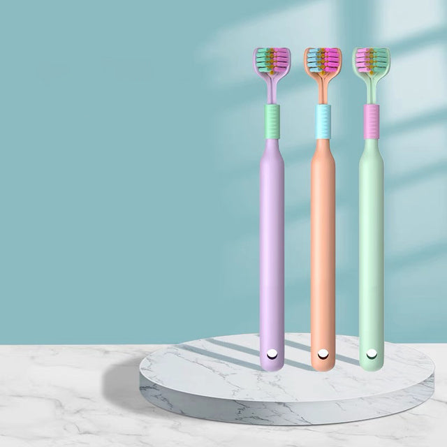 8pcs Soft Bristle Three-Sided Toothbrush Set for Oral Care