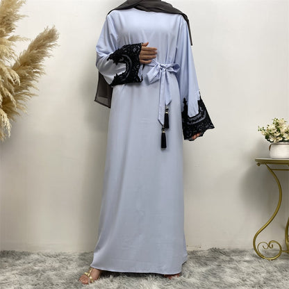 Lace Patchwork Long Sleeve Dress