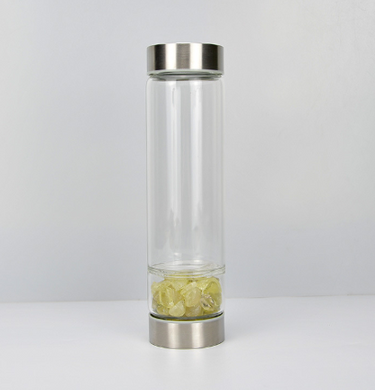 Creative Natural Colored Stone Glass Water Bottle