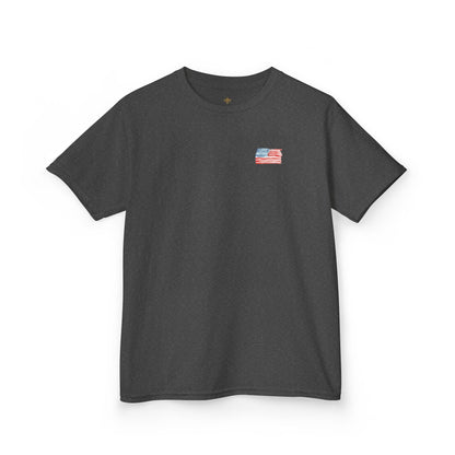 Bee Free American Flag with Bee Stars Short Sleeve Youth Unisex Hive Tee
