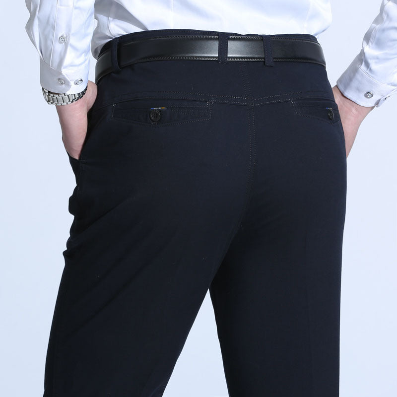 Men's Casual Straight Leg Pants for Middle-Aged