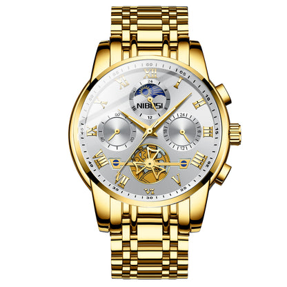 Casual Skeleton Mechanical Design Watch for Men
